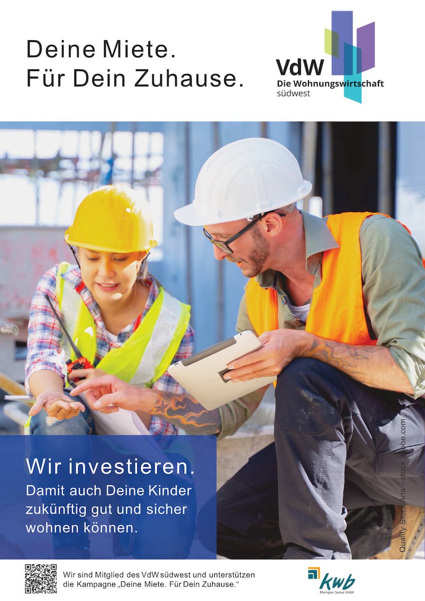 VDW Deine Miete. Für Dein Zuhause. Neubau, Wohnen für Kinder und Enkel