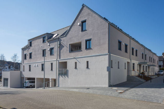 Eckstraßen Ansicht der Gebäude